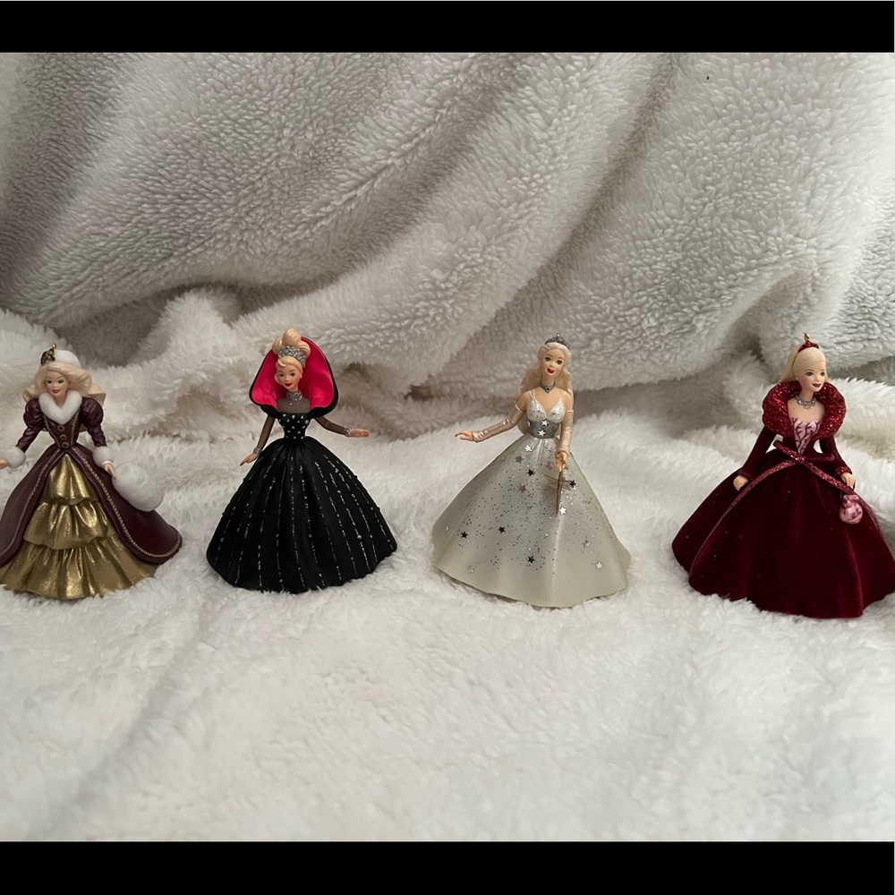 Lot of 13 Barbie Hallmark Ornaments